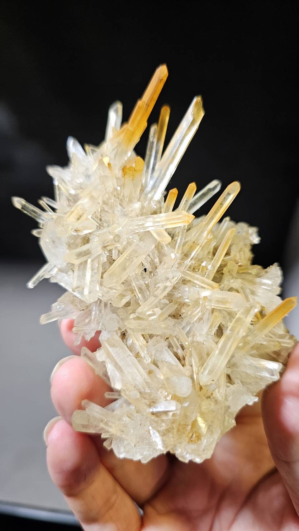 岩值 — 金黃色針狀晶體叢生原礦